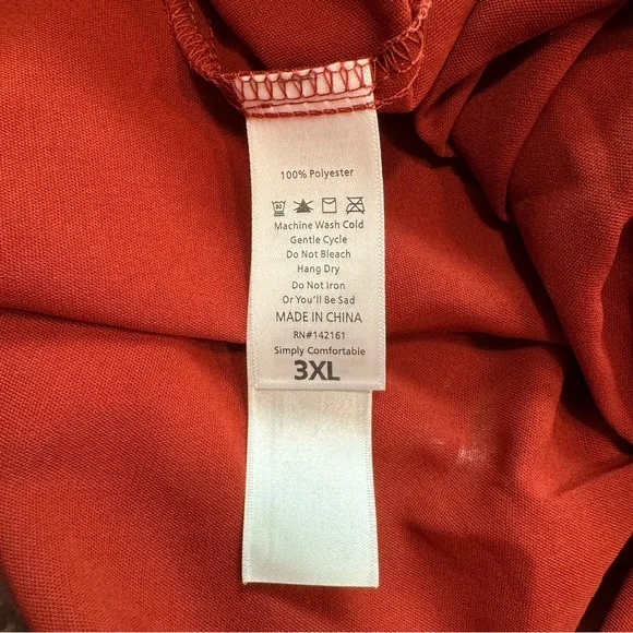 LuLaRoe Red Annabelle Ruffle Tiered Long Sleeve Boho Peasant Dress Size 3XL NWT - Picture 4 of 6